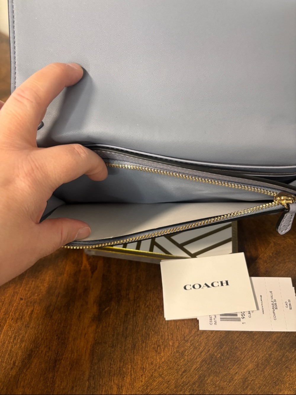 Coach Anna Foldover Clutch Crossbody in a Twilight multi-color design - Picture 8 of 11